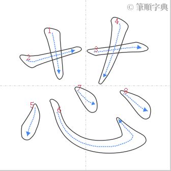 芯筆畫|筆順字典